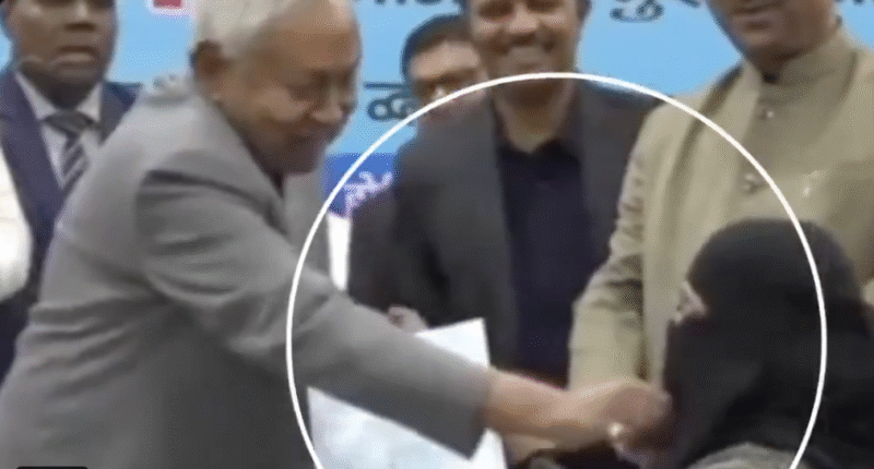 Bihar CM Nitish Kumar Draws Flak After Pulling Aside Woman Doctor’s Face Veil at Official Event