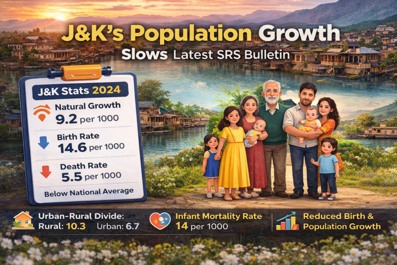 J&K’s population growth continues to slow: SRS Bulletin