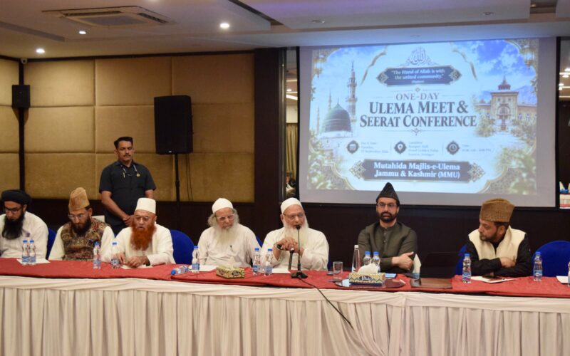 The call was made at a One-Day Ulema Meet and Seerat Conference held in Srinagar on Tuesday under the chairmanship of Mirwaiz Umar Farooq. The conference, held after a gap of more than two years following permission from the authorities, was attended by more than 70 Ulema and Mashaikh from Jammu and Kashmir and Ladakh.