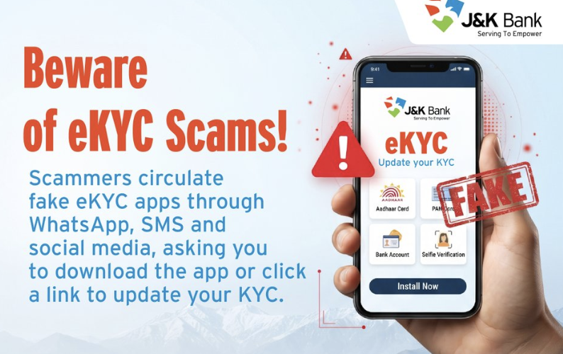 J&K Bank cautions customers against fake eKYC apps, phishing links